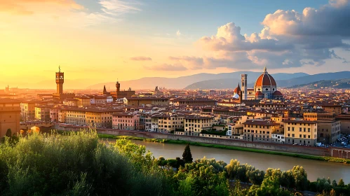 Sunset Over Florence: A Glimpse of Renaissance Glory