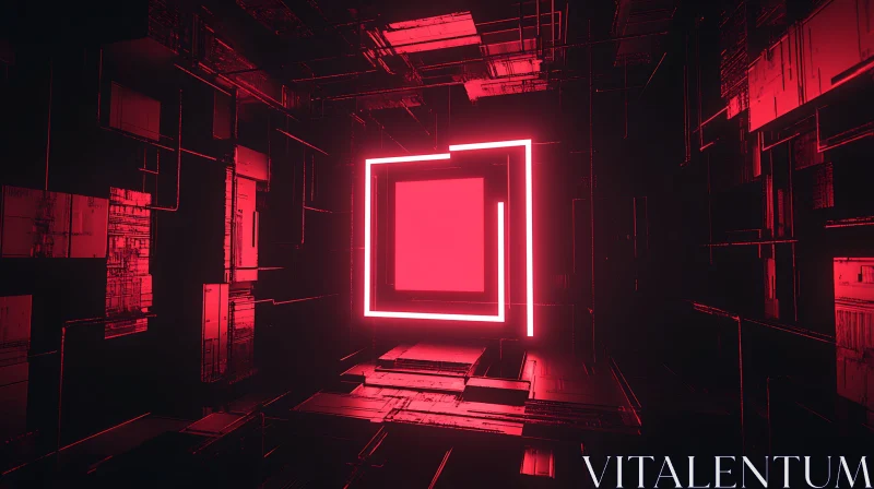 Futuristic Geometric Neon Art AI Image