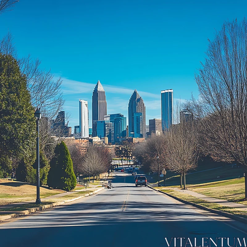 Urban Landscape with Skyscrapers AI Image