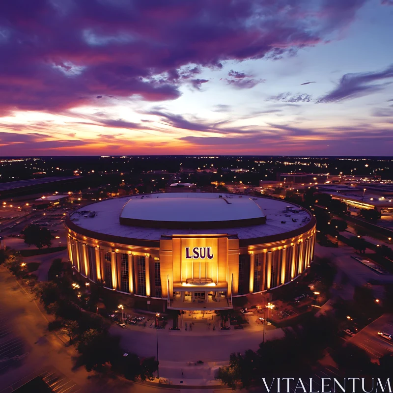 Glorious Evening Shot of the LSU Dome AI Image