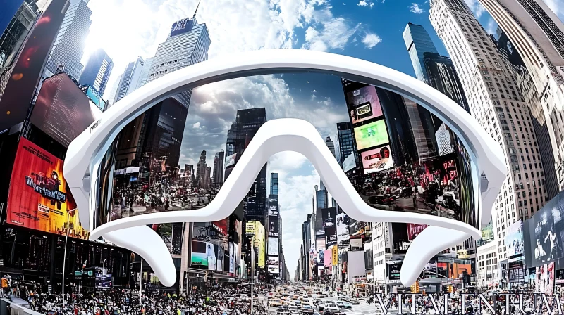 Future of Urban Technology with Augmented Reality Glasses AI Image