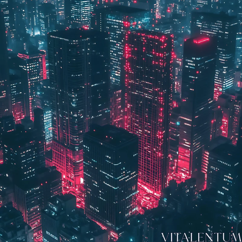 Neon Urban Nightscape AI Image