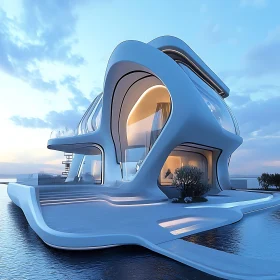 Modern Architectural Masterpiece by the Water