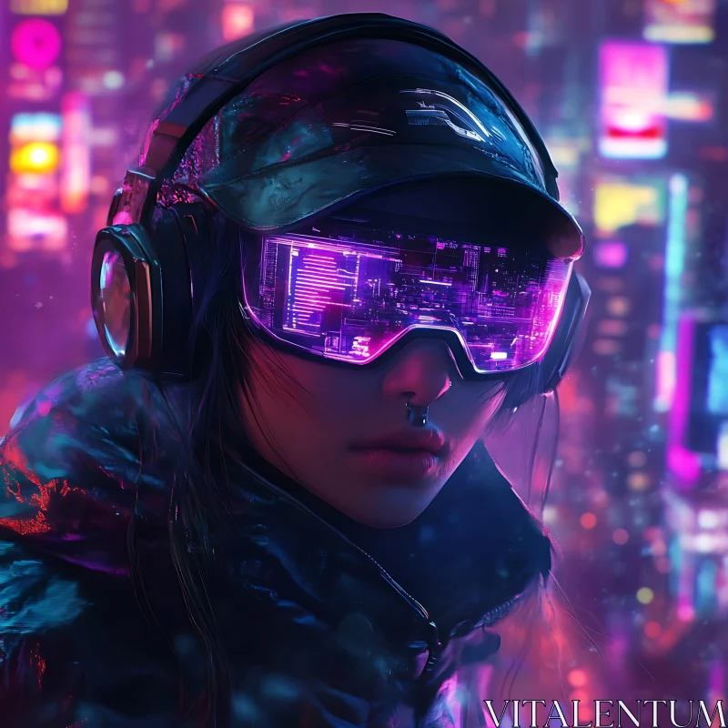 AI ART Neon Cyberpunk Cityscape Reflection