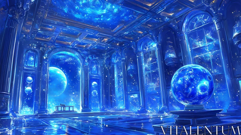 Celestial-Themed Mystical Hall AI Image