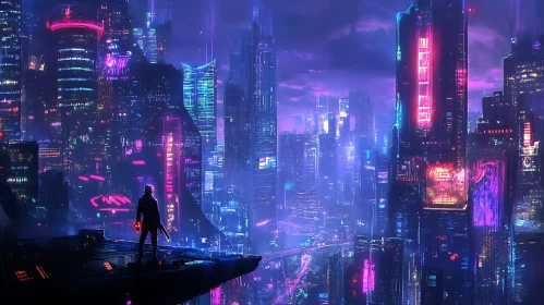 Neon-Infused Futuristic Cityscape