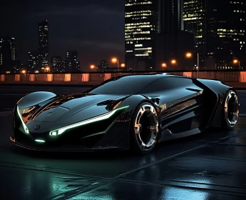 Sleek Futuristic Car in a Cityscape