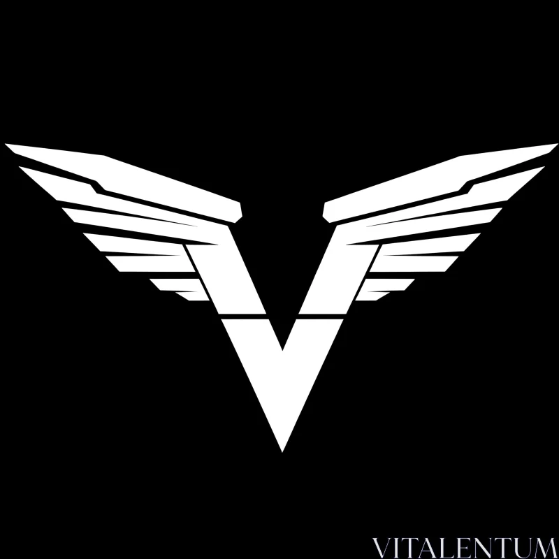 Geometric 'V' with Wings Logo Design AI Image