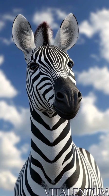 Zebra's Majestic Profile AI Image