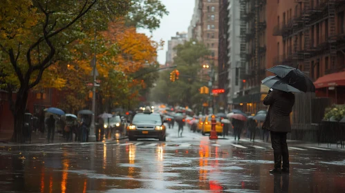 Urban Life on a Rainy Night