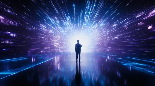 Silhouette in a Tunnel of Light