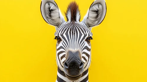 Zebra with Bold Yellow Backdrop
