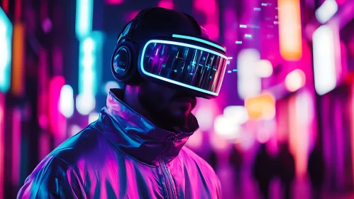Cyberpunk Virtual Reality Urban Landscape