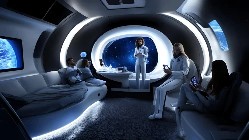 Modern Astronauts in a High-tech Space Cabin