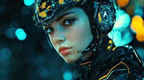 Advanced Tech Cyborg Portrait