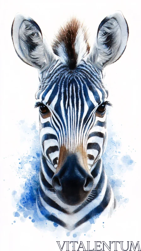 AI ART Zebra Watercolor Masterpiece