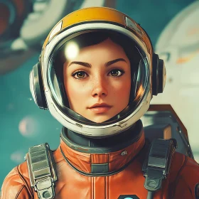 Female Astronaut with Helmet