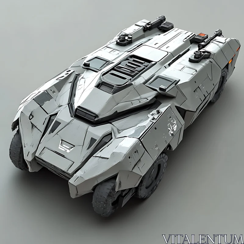 Advanced Armored Car with Futuristic Features AI Image