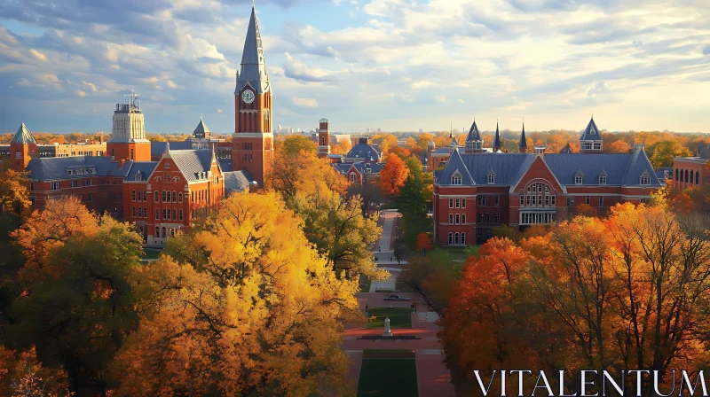 Autumnal University Architecture AI Image