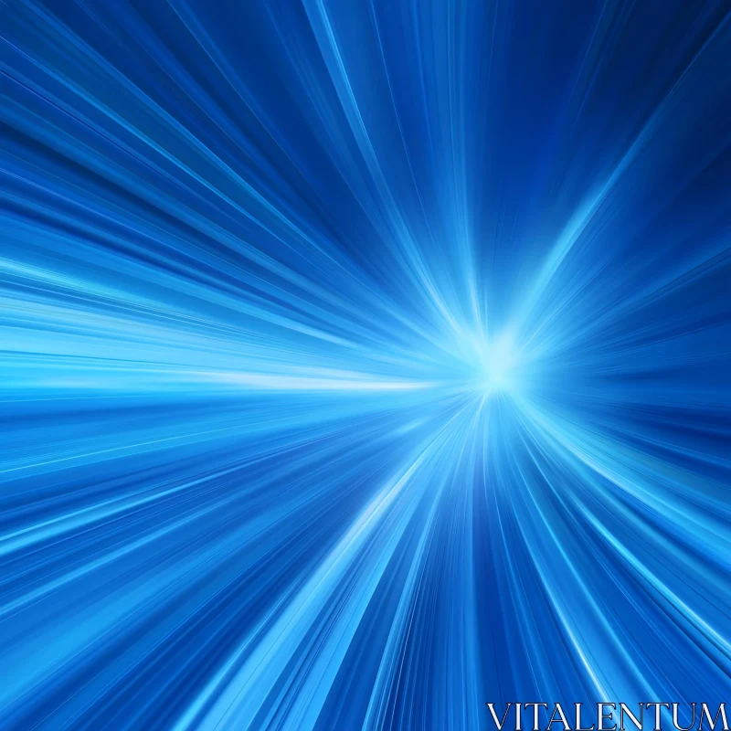 Blue Radial Light Explosion AI Image