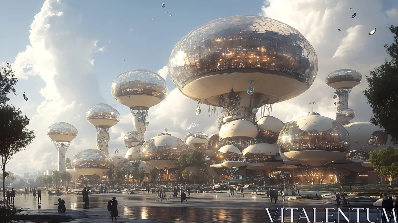 Innovative Floating Dome Architecture AI Image