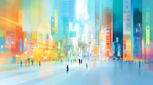 Colorful Modern Cityscape Art