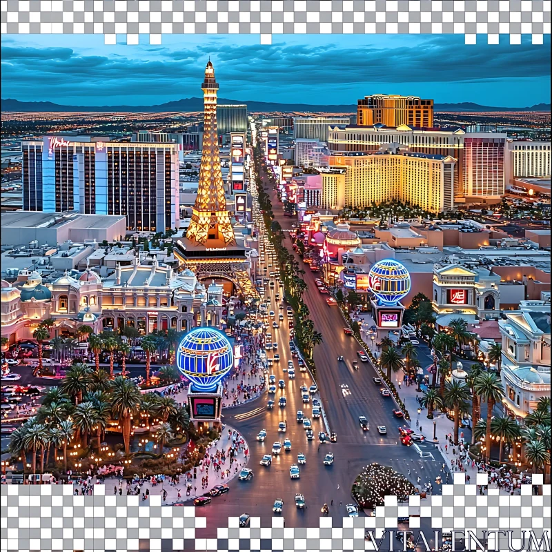 AI ART Vibrant Urban Nightlife with Famous Structures