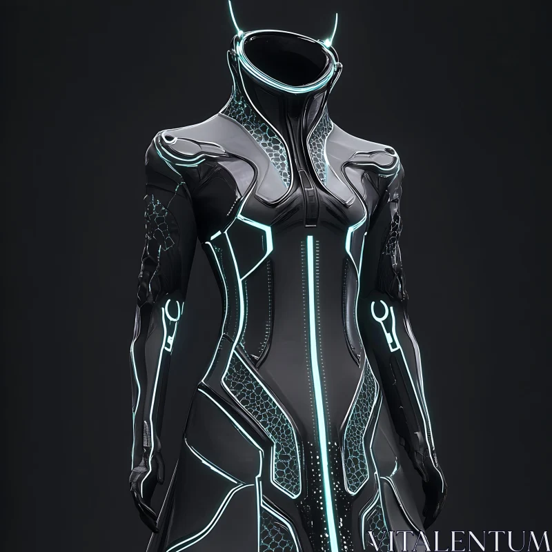 High-Tech Neon Illuminated Bodysuit AI Image