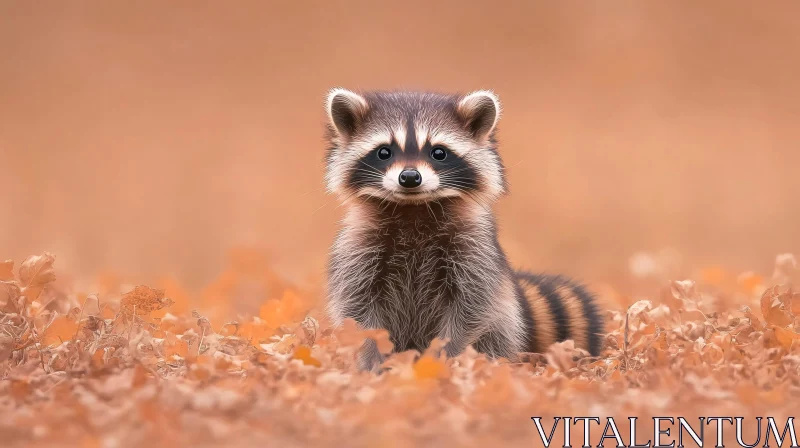 Raccoon Amidst Autumn Colors AI Image