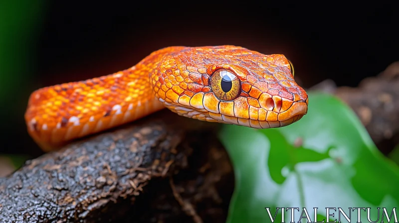 Vibrant Reptile in Natural Habitat AI Image