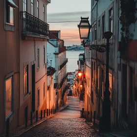 Charming Urban Street in the Evening Light