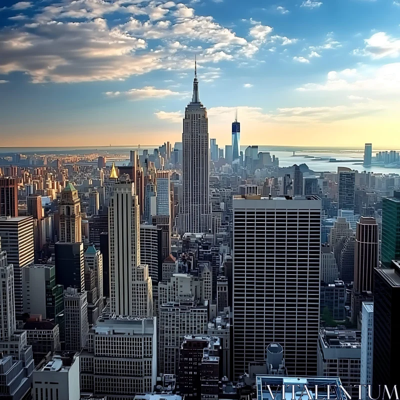 Majestic View of City Skyscrapers AI Image