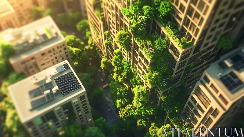 High-Rise Green Buildings in the City AI Image