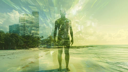 Beach and Urban Blend in Surreal Imagery