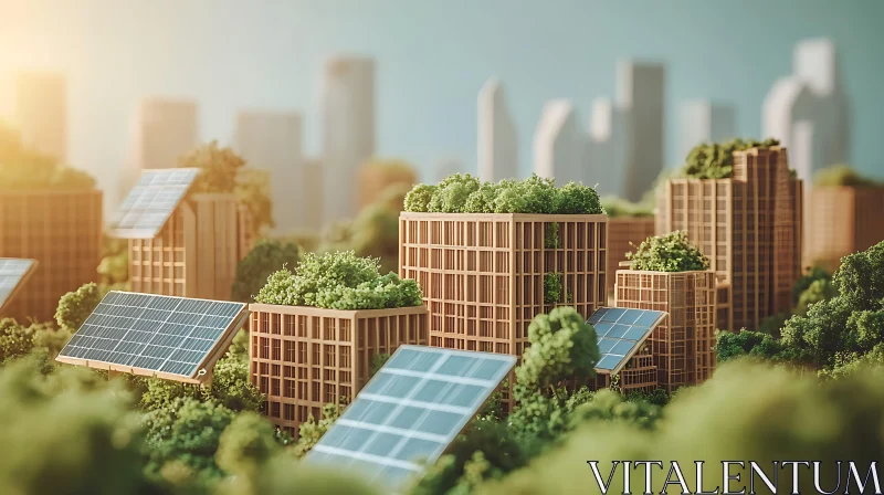 Sustainable Urban Architecture and Renewable Energy AI Image