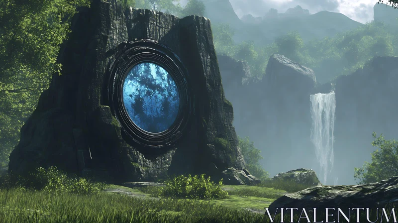 AI ART Ancient Portal in a Verdant Woodland