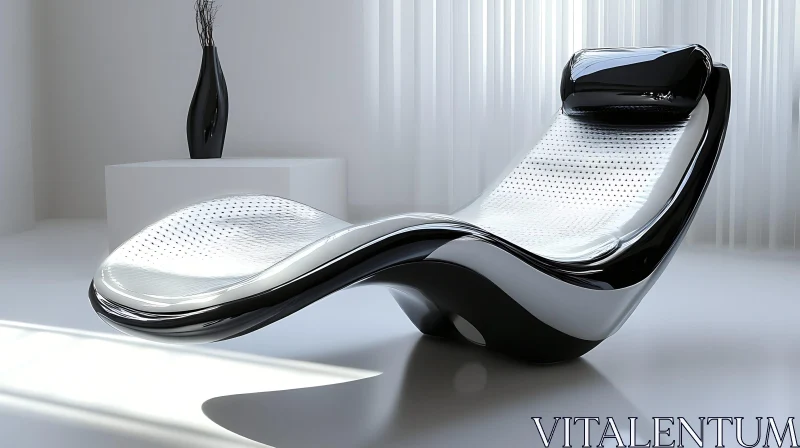 AI ART Contemporary Curvy Lounge Chair in Minimalist Setting