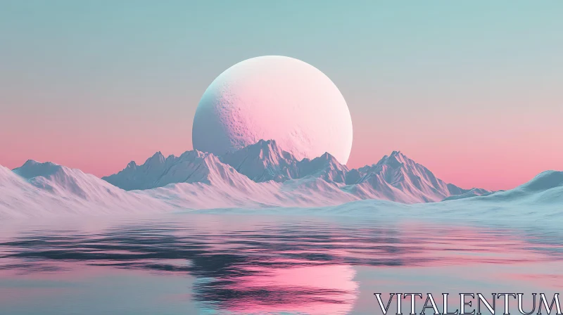 Pastel-Colored Surreal Nature Scene AI Image