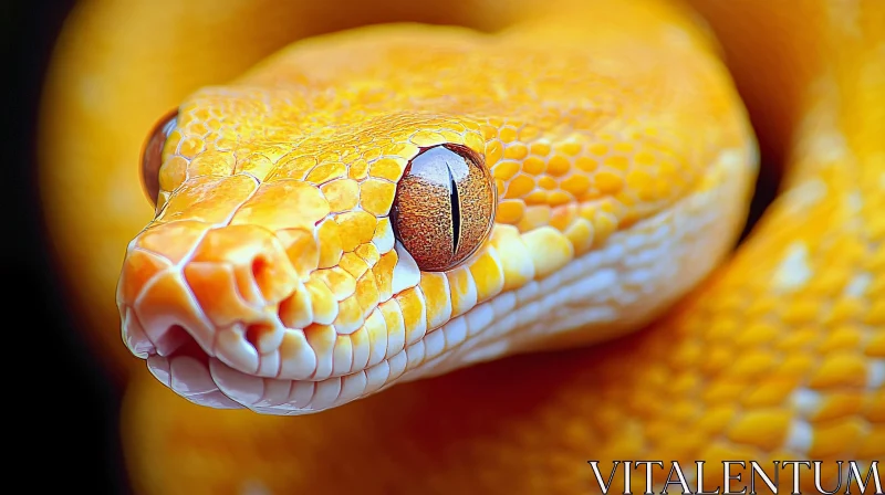 Yellow Snake with Intricate Scales AI Image