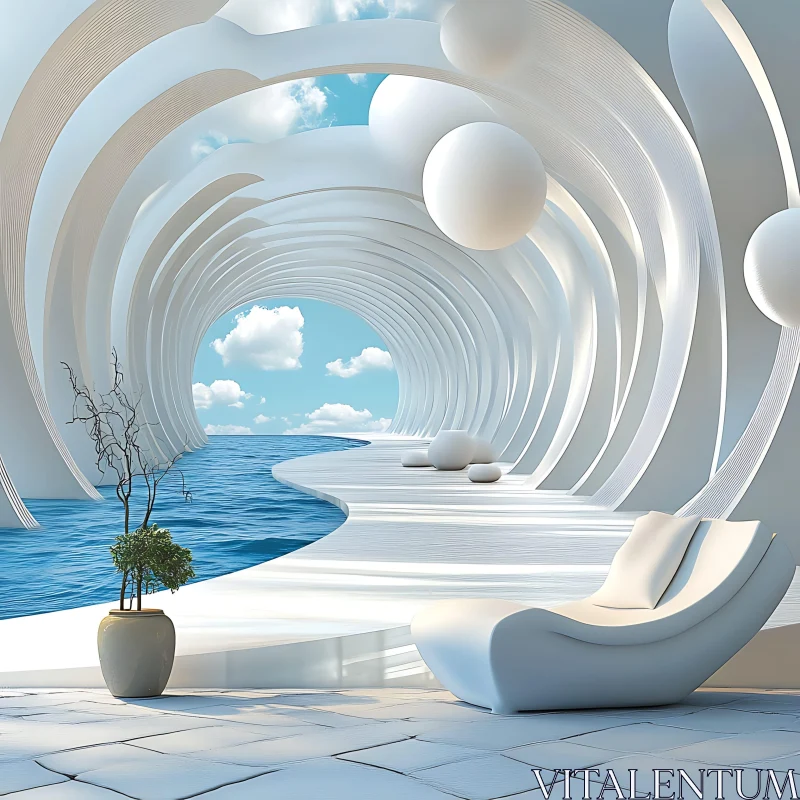 AI ART Modern Arched Tunnel Interior Design