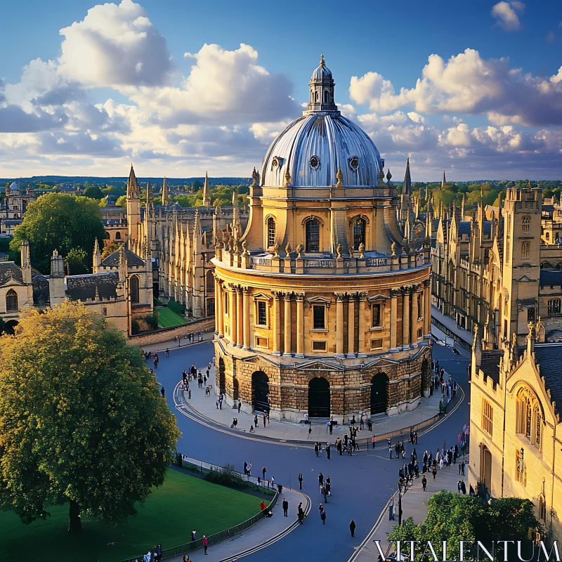 Historic Oxford Landmark in the Afternoon Sun AI Image