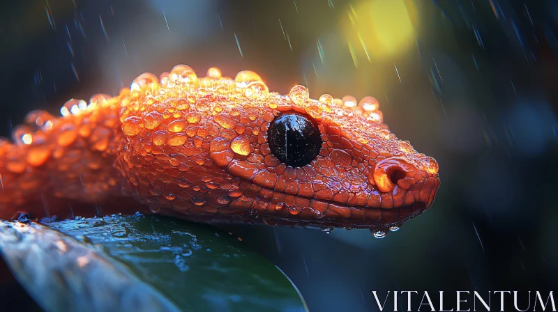 AI ART Lizard in the Rain - Macro Photography