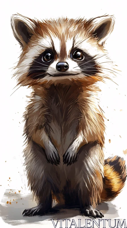 Adorable Raccoon Artwork AI Image