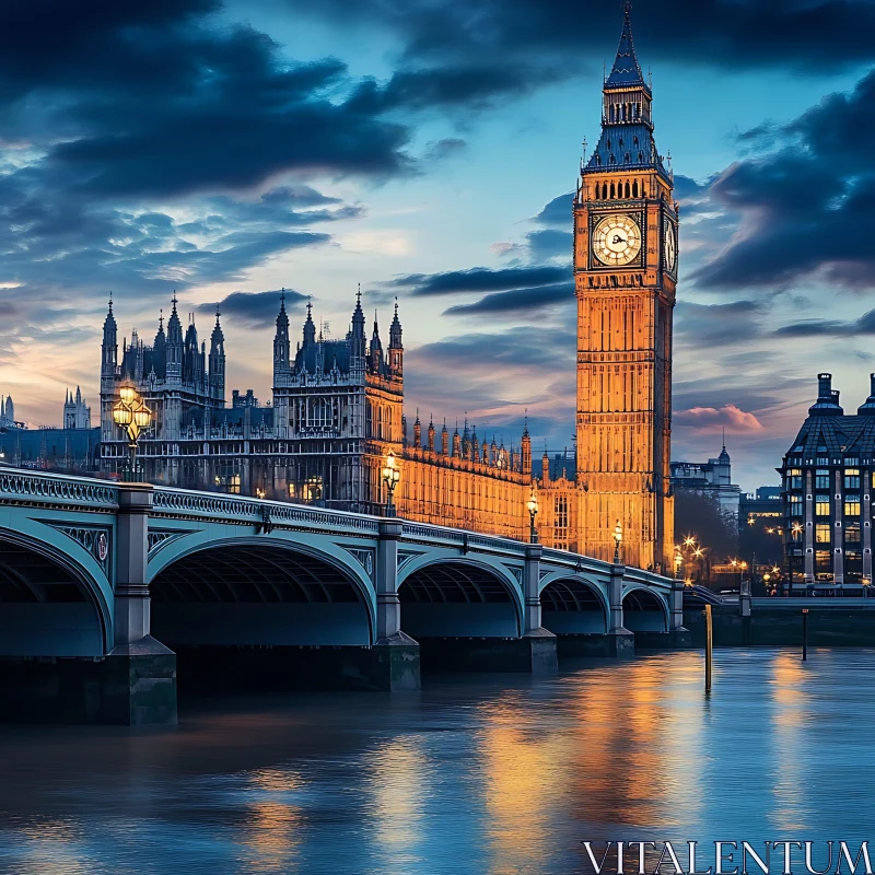 Iconic London Landmark at Twilight AI Image