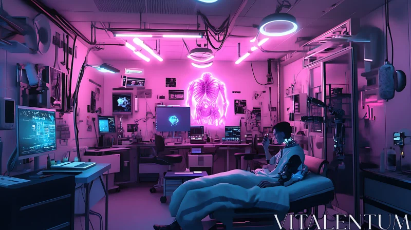 Futuristic Cybernetic Surgery Room AI Image