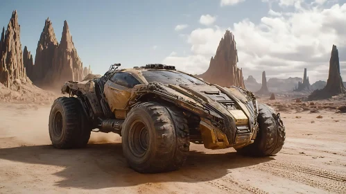 Advanced All-Terrain Vehicle in Barren Desert