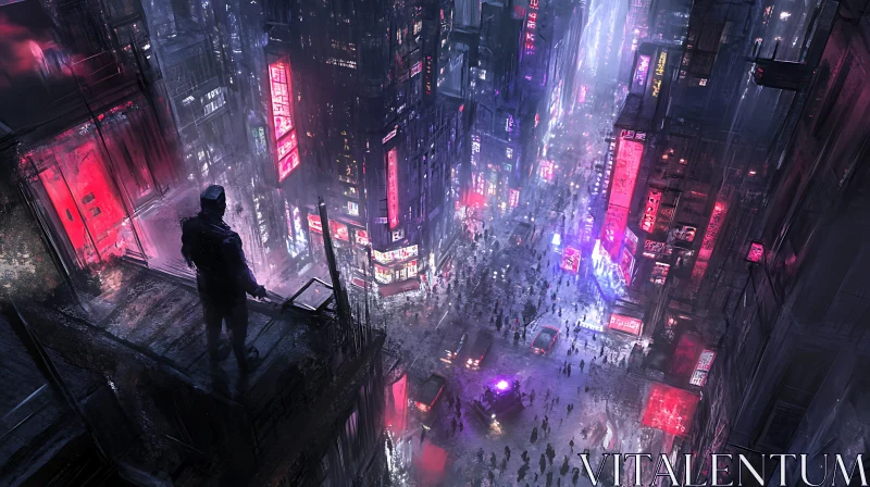 Neon-Lit Urban Jungle AI Image