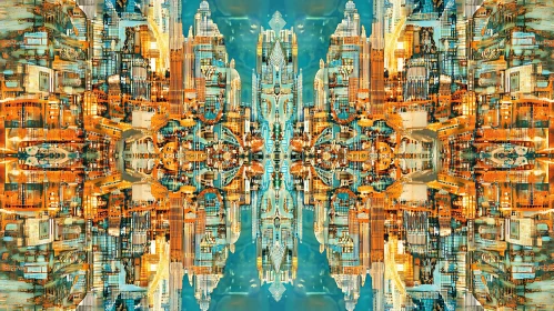 Abstract Geometric Cityscape Mirror