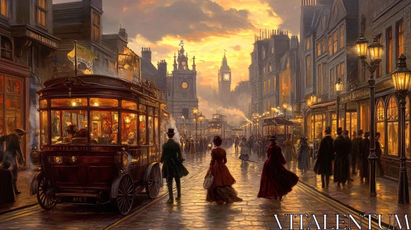 AI ART Classic Victorian Cityscape at Dusk