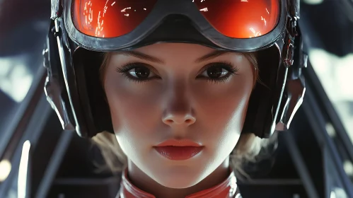 Futuristic Pilot in Advanced Gear